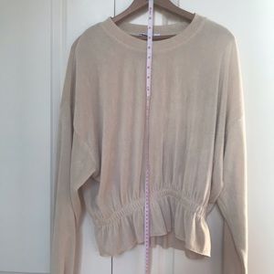 Cream/tan knit blouse
